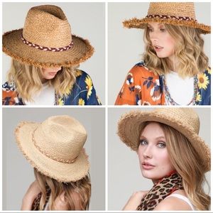 ☀️Raw Edge Raffia Hat☀️